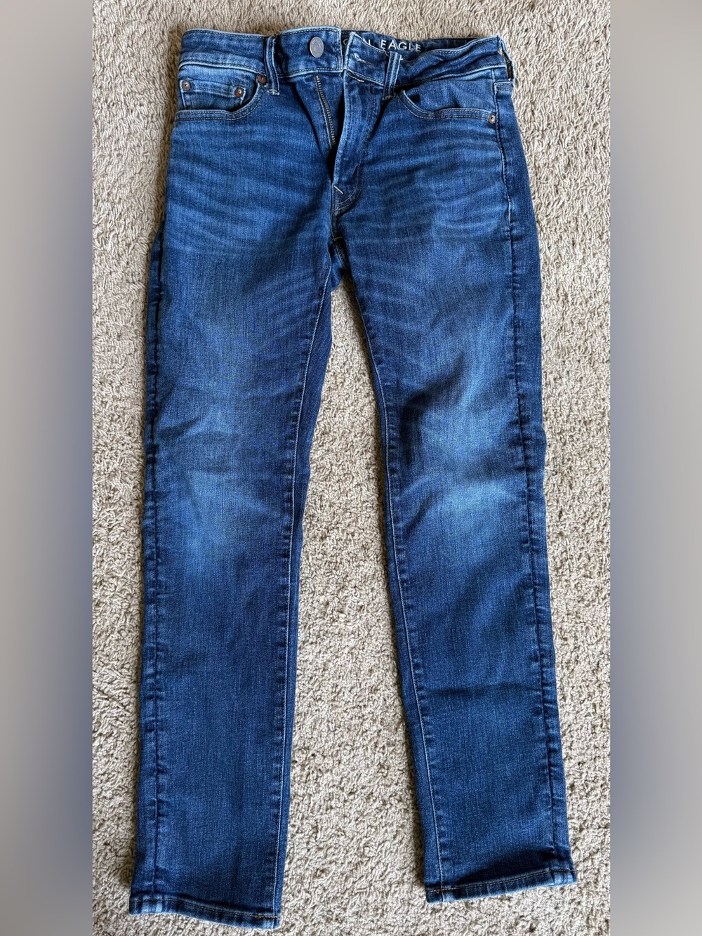 American Eagle Outfitters Men's Slim Straight Jeans - Deep Blue Wash